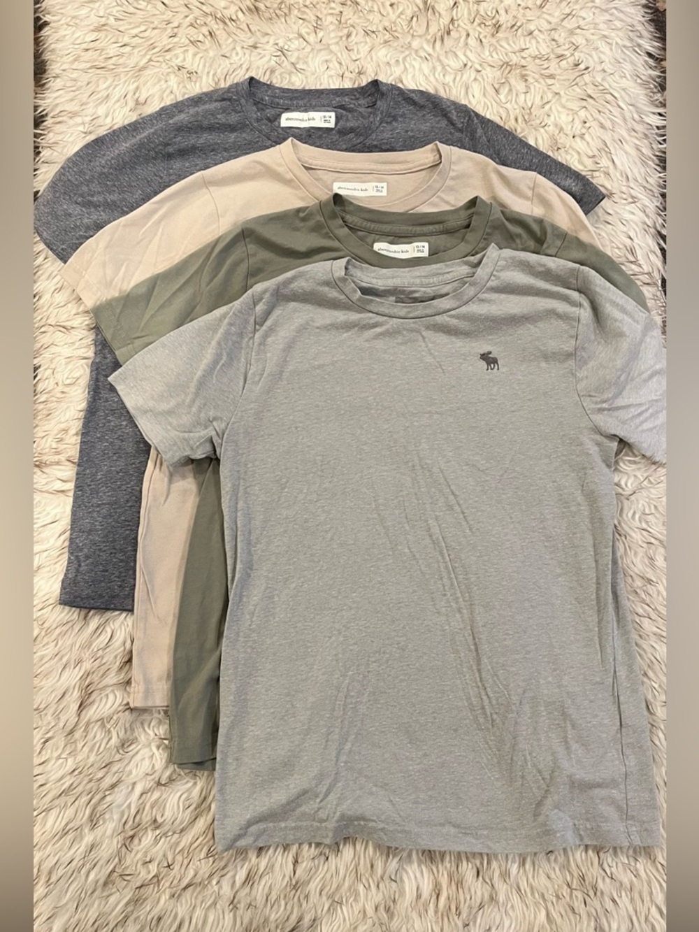 Abercrombie Kids Essential Icon Crew T-Shirts - Set of 4 - Boys 13/14